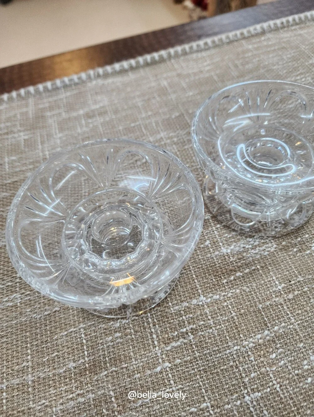 Clear Crystal Candle Holders - Set of 2